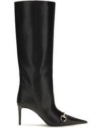 Gucci - Slip-On Leather Boots With Horsebit - Lyst