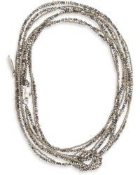 Brunello Cucinelli - Hematite Sterling Wrap Bracelet - Lyst