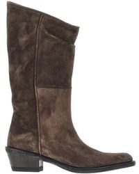 KHAITE - 'Clive' Suede Leather Western Boots - Lyst