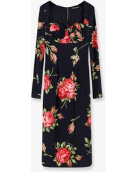 Dolce & Gabbana - Viscose Dress With Iconic Print - Lyst