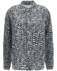 Bottega Veneta - Viscose Shirt With Fil Coupé Feathers - Lyst