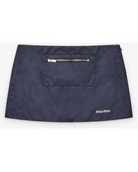 Miu Miu - Mini Skirt With Logo - Lyst