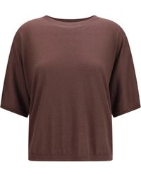 Brunello Cucinelli - Short-Sleeve Cashmere And Silk Sweater - Lyst