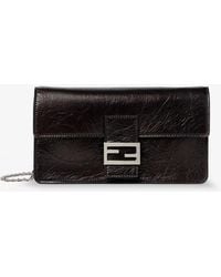 Fendi - Wallet On Chain Tube Leather Crossbody Bag - Lyst