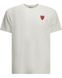 COMME DES GARÇONS PLAY - Double Heart Crew-Neck T-Shirt - Lyst