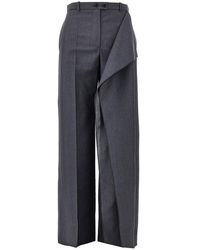 Jil Sander - Draped-Effect Fil-À-Fil Wool Pants - Lyst