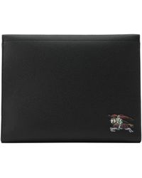 Burberry - Leather Clutch Bag With Ekd - Lyst