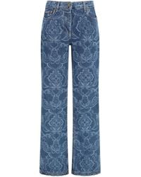 Etro - Ornamental Jacquard Denim Jeans - Lyst