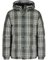 Burberry - Gradient 'Check' Hooded Polyester Down Jacket - Lyst