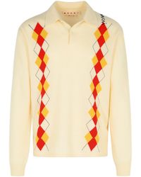 Marni - Ivory Virgin Wool Polo Shirt - Lyst