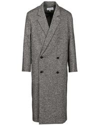 Loewe - Double-Breasted Wool Blend Coat - Lyst