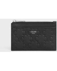 Celine - Triomphe Zippered Card Holder - Lyst