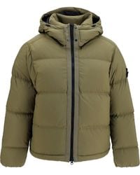 Stone Island - Detachable Hood Down Jacket Military - Lyst
