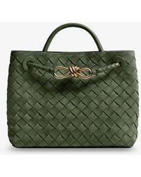 Bottega Veneta - Small Andiamo Suede Handbag With Intrecciato Motif - Lyst