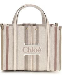 Chloé - Chloé Small Woody Loop Canvas Tote Bag - Lyst