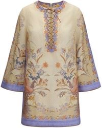 Zimmermann - Indra Floral Tunic Dress - Lyst