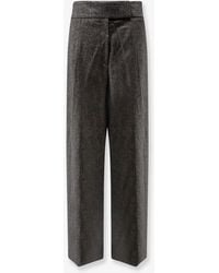 BOSS - Telda Viscose And Virgin Wool Trousers - Lyst