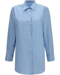 Prada - Cotton Poplin Shirt Cielo - Lyst