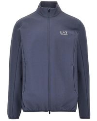 EA7 - Embossed Ventus7 Full-Zip Sweatshirt - Lyst
