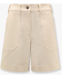 Moncler - Stretch Cotton Shorts With Maxi Logo Patch - Lyst
