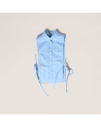 Miu Miu - Sleeveless Cotton Shirt - Lyst