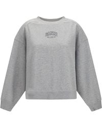Ganni - Crewneck Sweatshirt - Lyst