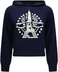 KENZO - Eiffel Tower Wool Hoodie - Lyst