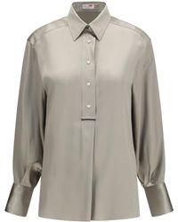 Brunello Cucinelli - Silk Satin Shirt - Lyst
