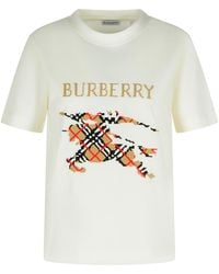 Burberry - 'Frankie' Ivory Cotton T-Shirt - Lyst