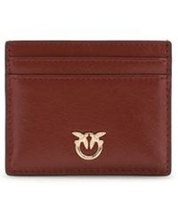 Pinko - Card Holder Dark Calf Leather - Lyst