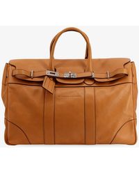 Brunello Cucinelli - Leather Travel Bag With Engraved Logo On The Front - Lyst