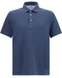 Brunello Cucinelli - Short-Sleeve Cotton Polo Shirt - Lyst