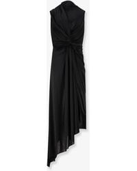 Balenciaga - Stretch Fabric Long Asymmetrical Dress - Lyst