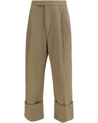 Thom Browne - Cotton Gabardine Pants With Double Pleats - Lyst