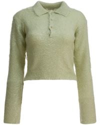 AURALEE - Mohair And Wool Polo Sweater Knitwear - Lyst
