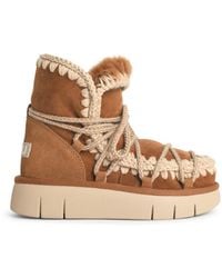Mou - 'Bounce' Suede Cognac Ankle Boots - Lyst