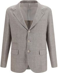 Brunello Cucinelli - Jacket Chevron Linen And Wool - Lyst