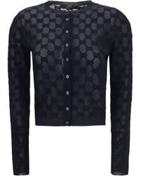 Gucci - Gg All-Over Viscose Crepe Cardigan - Lyst