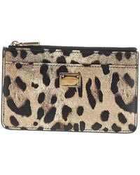 Dolce & Gabbana - Dolce&Gabbana Leopard-Print Leather Cardholder Pouch - Lyst