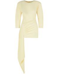 ANDAMANE - 'Amanda' Cream Polyester Mini Dress - Lyst