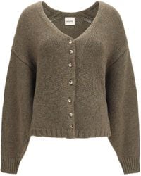 KHAITE - Axel V-Neck Cardigan Artichoke - Lyst