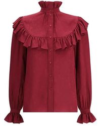 Saint Laurent - Silk Shirt With Ruffles - Lyst