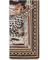 Ferragamo - Leopard-Print Silk Scarf - Lyst