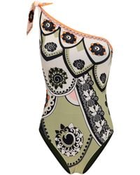 La DoubleJ - Goddess One-Shoulder Swimsuit Plume Placée - Lyst