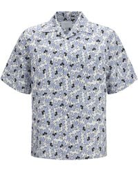 Prada - Cotton Shirt With Floral Print - Lyst