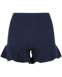 Self-Portrait - Viscose Blend Shorts - Lyst