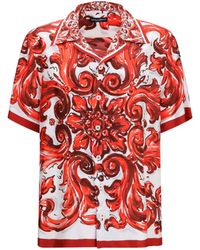 Dolce & Gabbana - Shirt Maiolica Hawaii Silk - Lyst