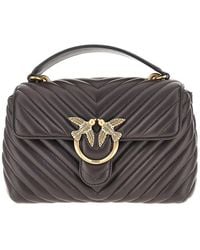 Pinko - Chevron Nappa Leather Mini Love Lady Puff Bag - Lyst