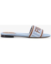 Fendi - Sunshine Ff Denim Sandals - Lyst