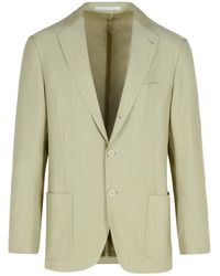 Eleventy - Cream Cotton Blend Blazer - Lyst